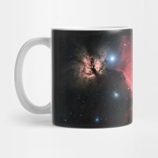 Flame Nebula and Horsehead Nebula in constellation of Orion Mug